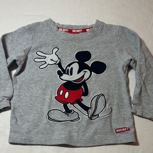 Disney - Gray and Red Mickey Mouse Kids Long sleeve T-shirt